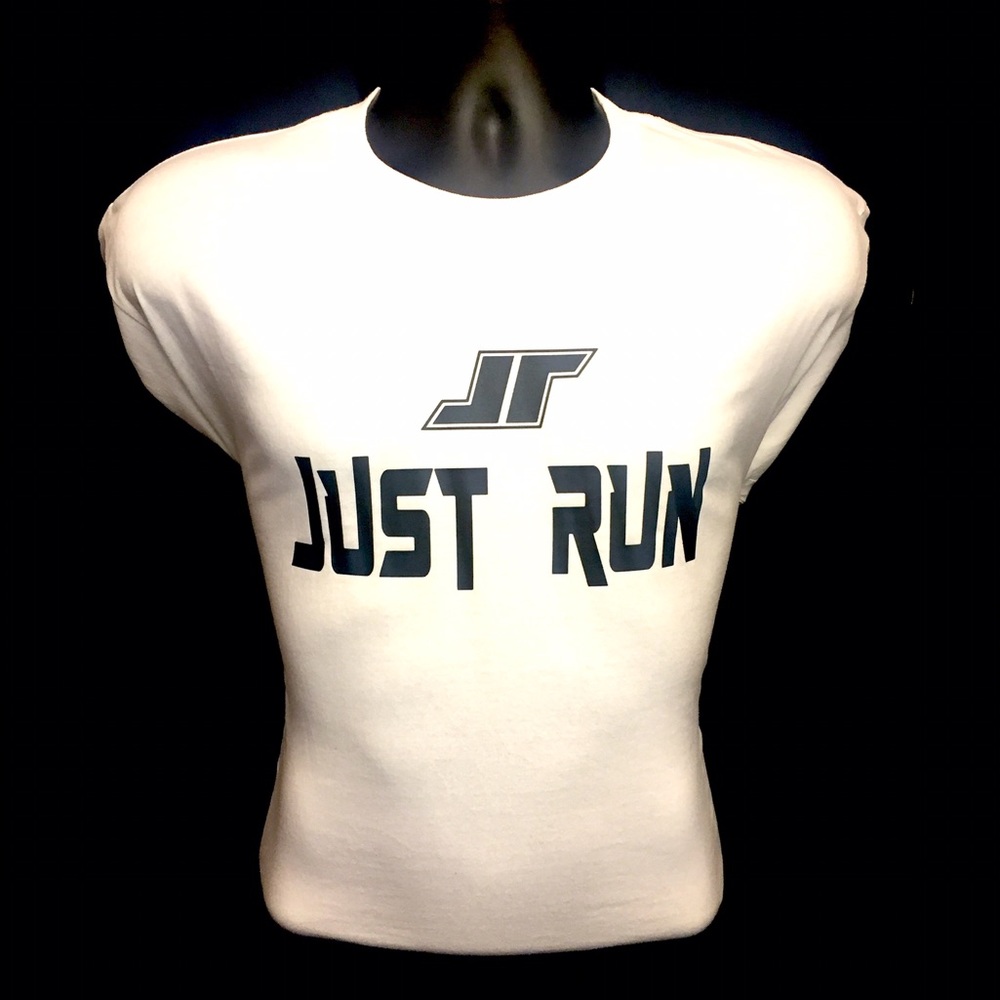 Just Run white tee
