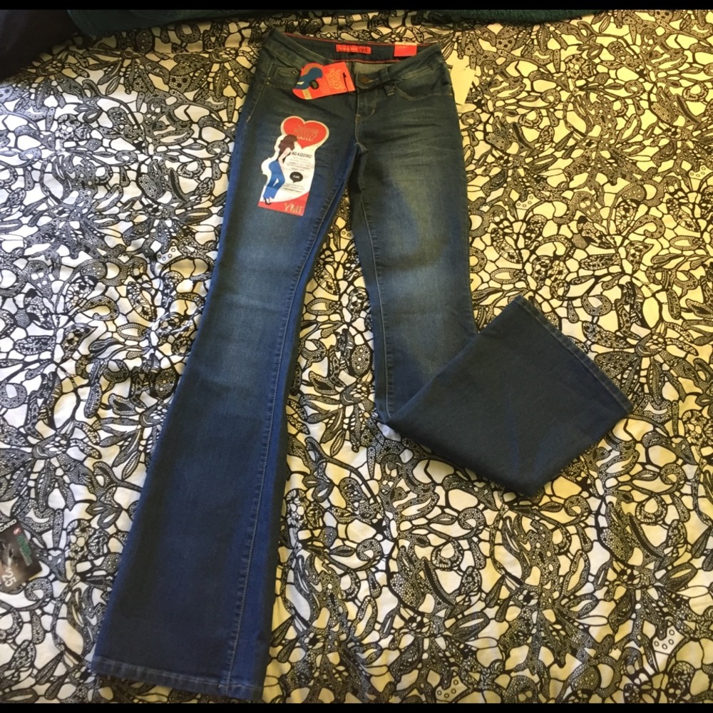 Dark wash boot cut jeans