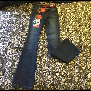 Dark wash boot cut jeans