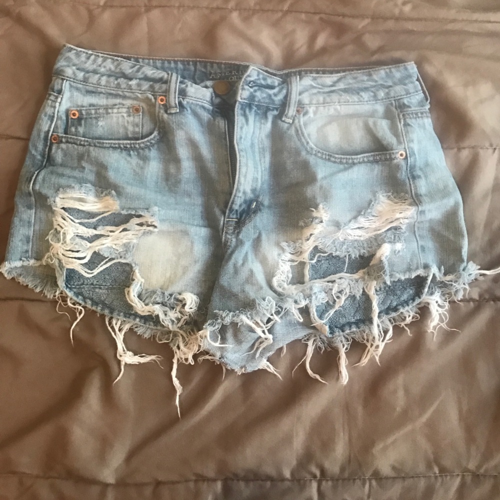 Hi rise denim shorts