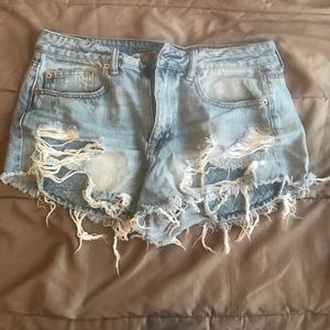 Hi rise denim shorts