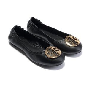 Tory Burch Black/Gold Classic Reva Ballet Flat