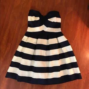 Navy and white stripped dress