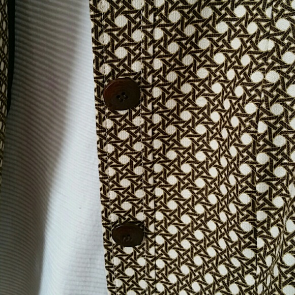 Talbots brown and cream  geometric short jacket - Picture 3 of 4
