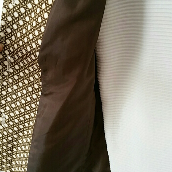 Talbots brown and cream  geometric short jacket - Picture 4 of 4