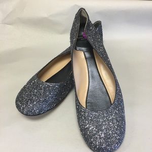 Kate Spade Silver Glitter Flats
