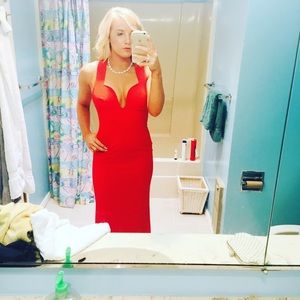 Red ball gown. Size 2.