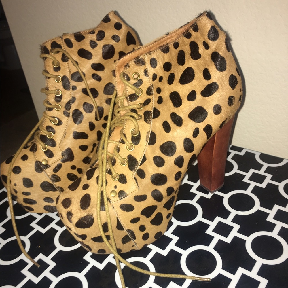 Authentic Jeffrey Campbell Lita Fur Cheetah Pony
