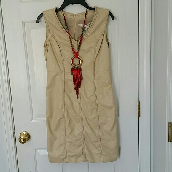 Max studio beige leather dress - Picture 2 of 7