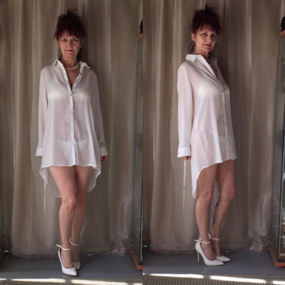 NEW OFF WHITE SHEER COVER UP WITH BUTTONS