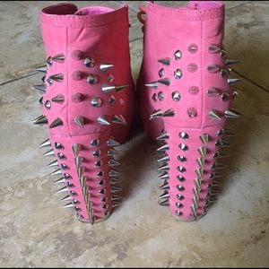 Spiked Lace-up Booties