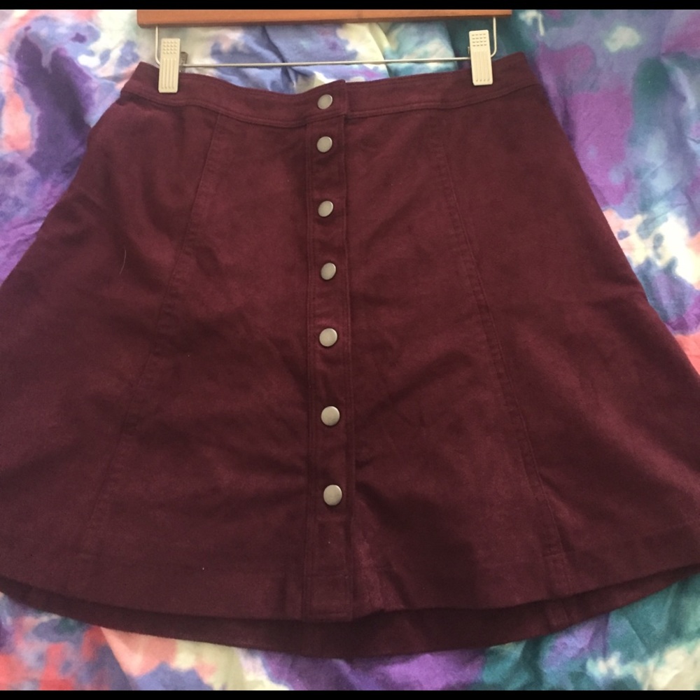 Maroon Velvet Skirt