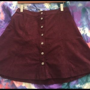 Maroon Velvet Skirt
