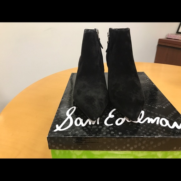 Sam Edelman Black Suede Booties - Picture 2 of 4