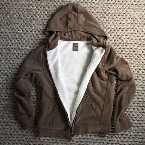 J. Crew Sherpa Lined Vintage Fleece Zip-up Hoodie