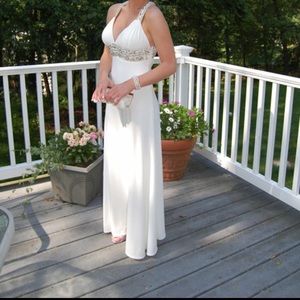 Beautiful white a beaded prom dress