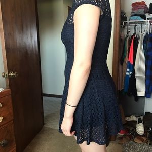 Navy-Blue Laced Dress