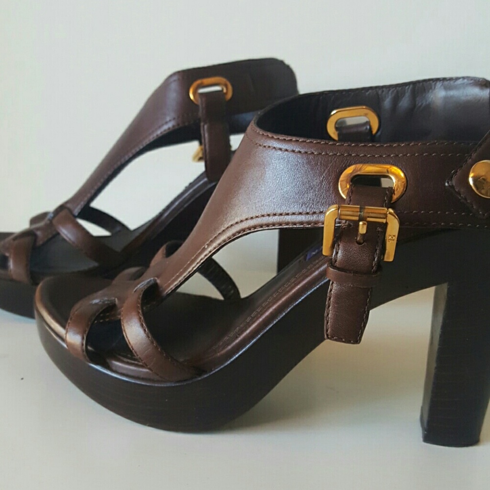 Ralph Lauren Brown Leather Sandal