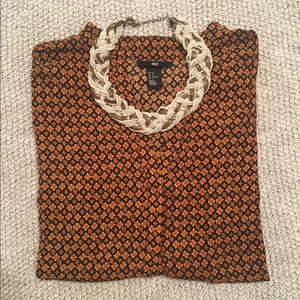 Orange printed high-low tunic