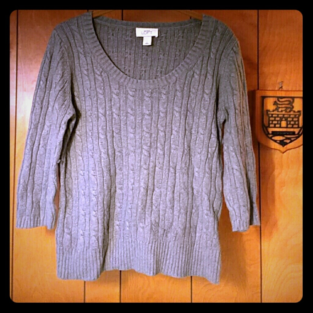 Grey Ann Taylor Loft Rabbit Hair Sweater