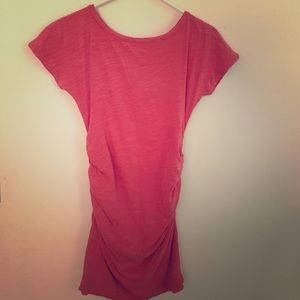 Red Cinched Maternity Tunic