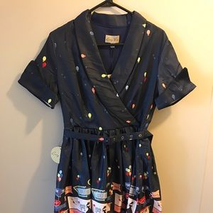 Lindy Bop 'Courtney' Drive In Print Swing Dress