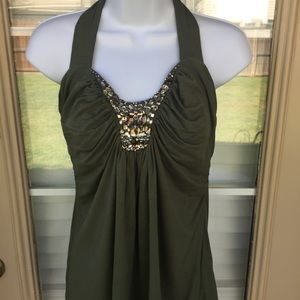 White House Black Market Green Halter Top