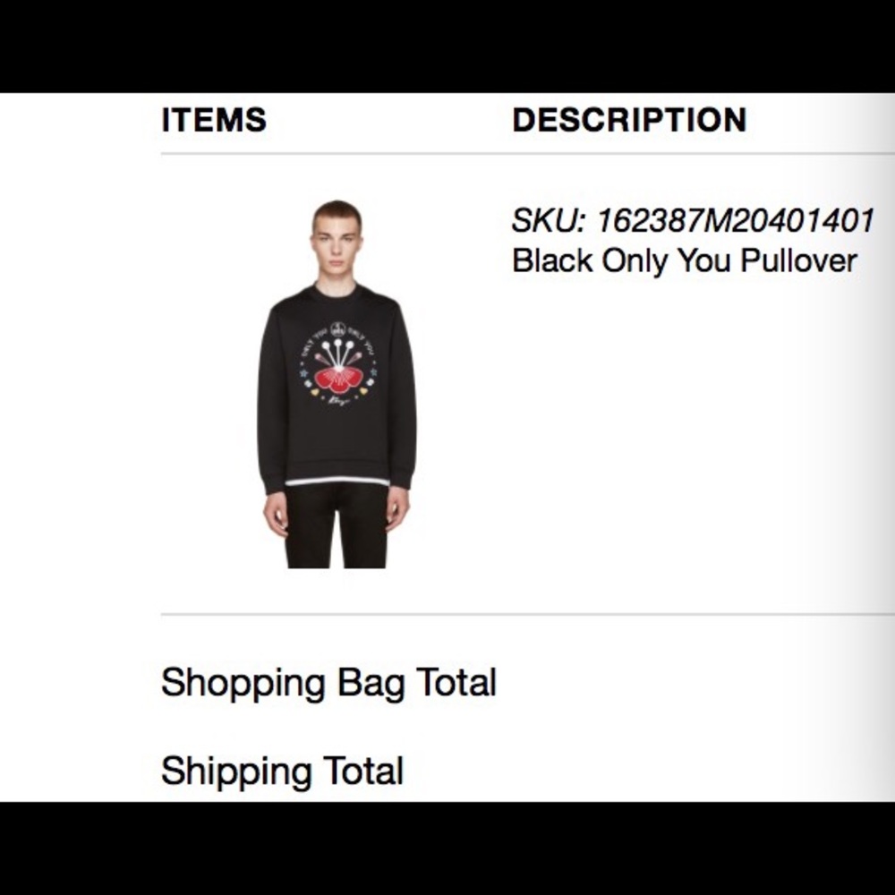 KENZO: Black Only You Pullover