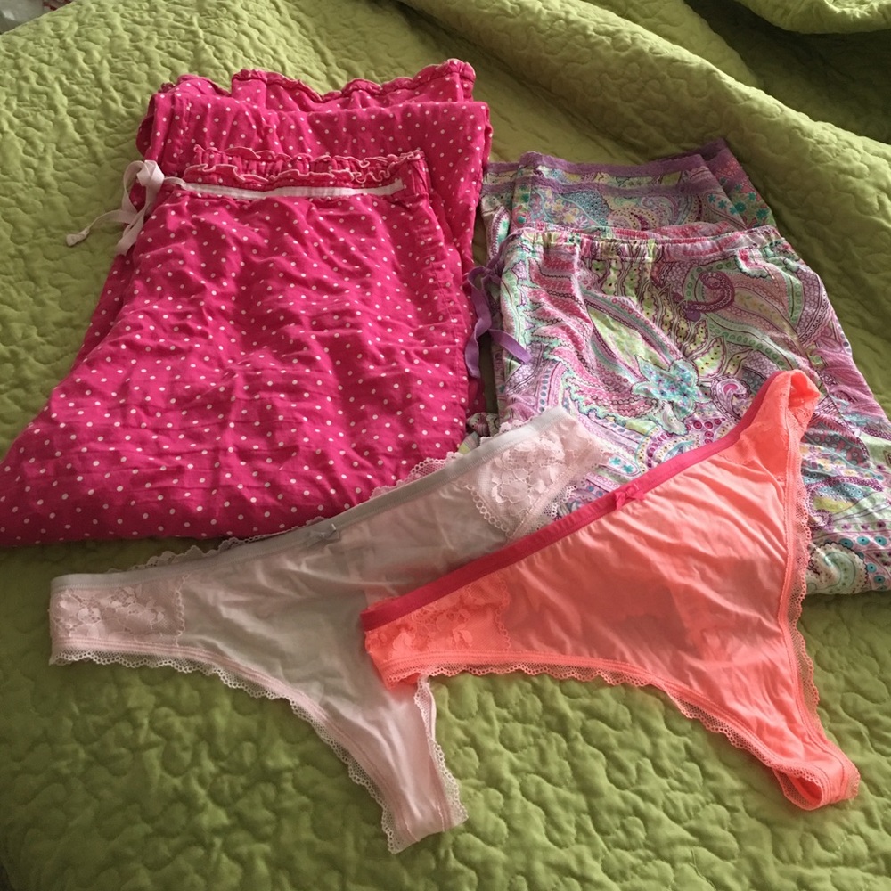 2 VS Pajama Pants-2 VS Thongs. Size Large