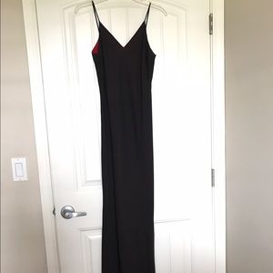 Black dress red layer under, laser cut design back