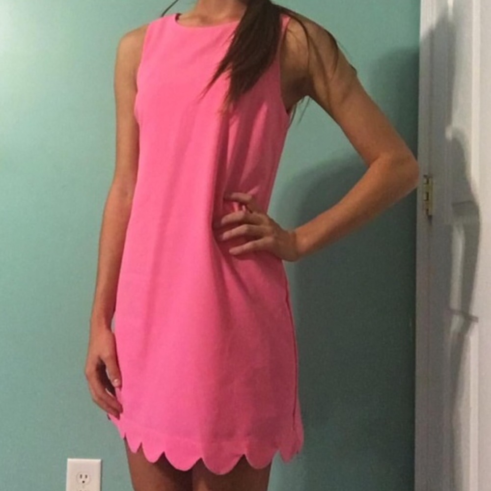 Pink scalloped dress!