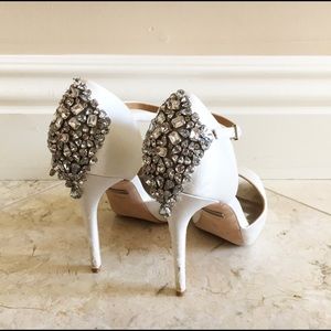 Badgley Mischka Shoes - 'Gene' Crystal Back Ankle Strap Pump Badgley Mischka Shoes - 'Gene' Crystal Back Ankle Strap Pump
