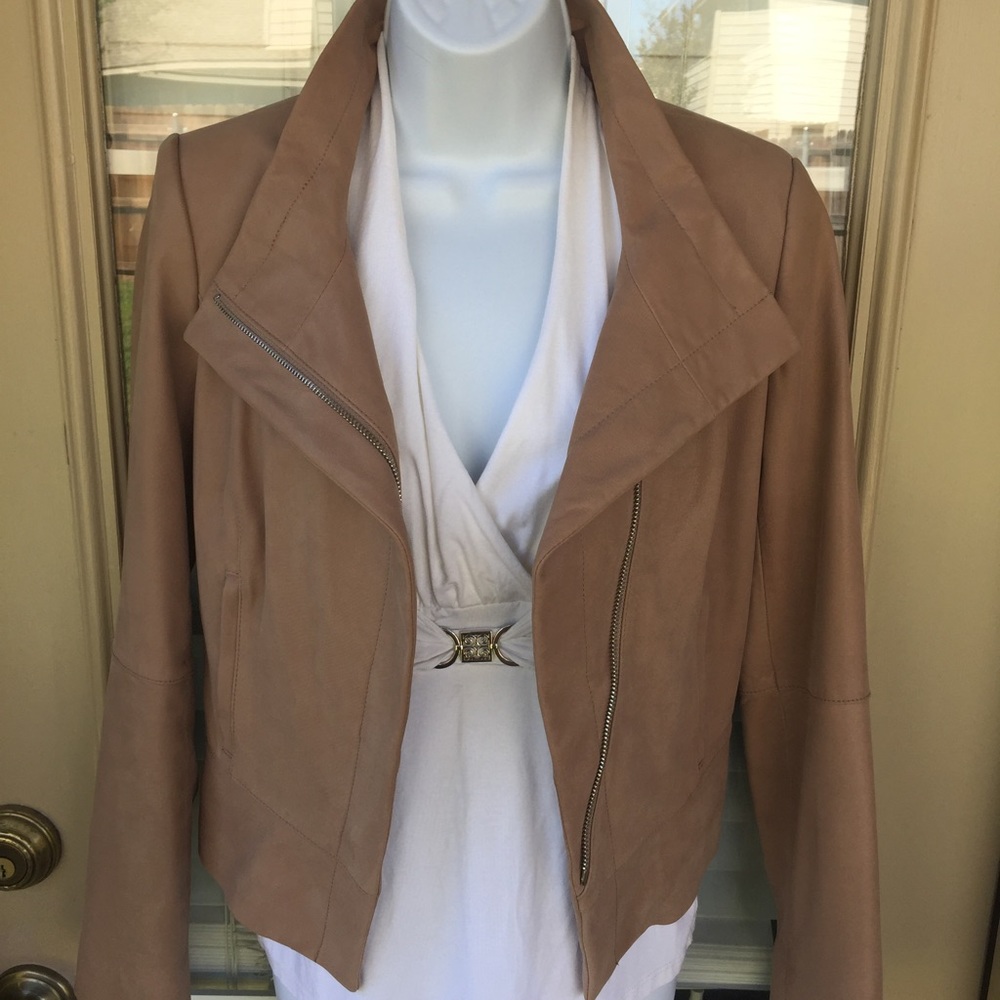 WHBM Mauve Leather Jacket