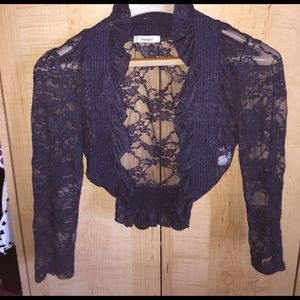 Grey lace bolero jacket