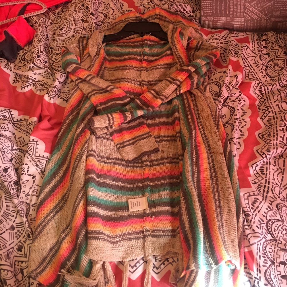 hooded cardigan