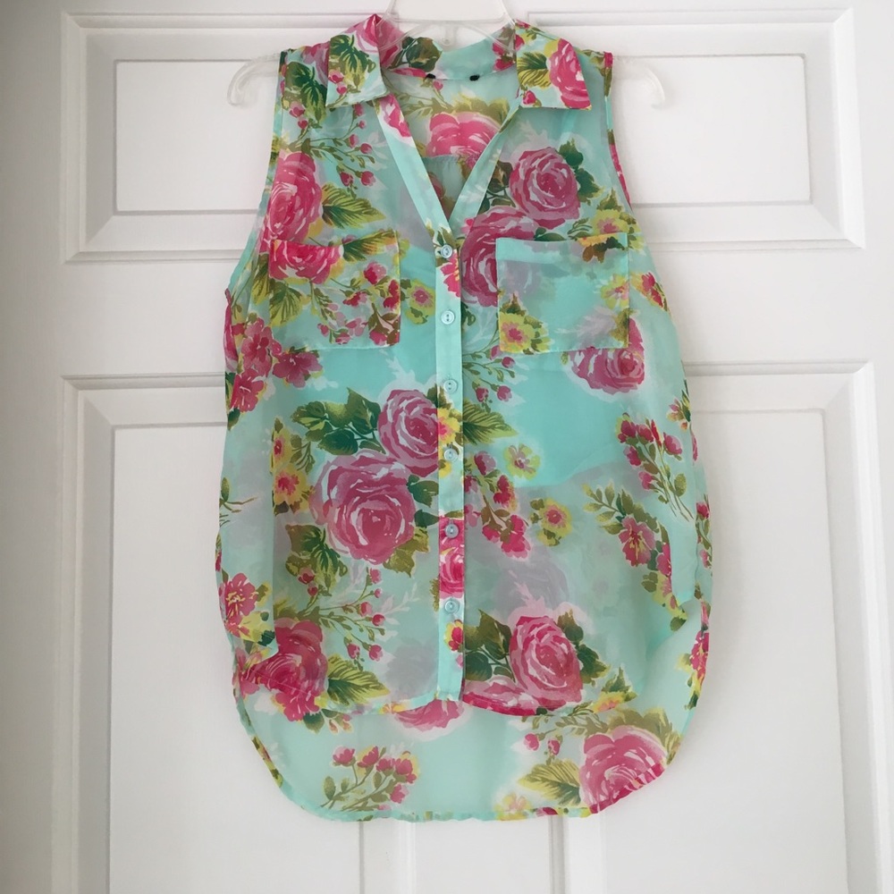 Sheer Shirt & Crop Top Combo