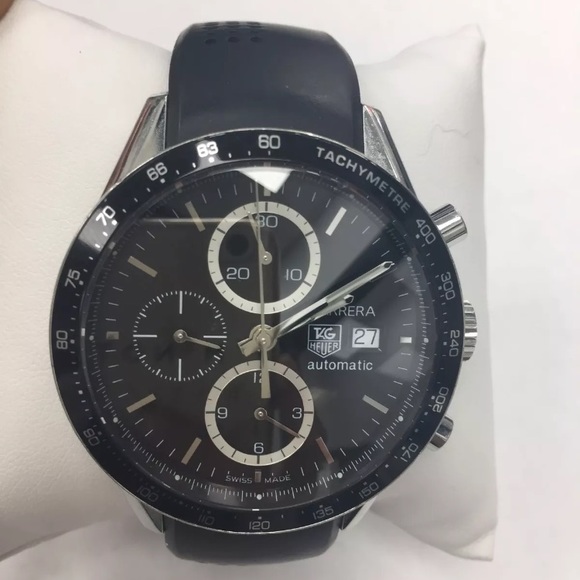 TAG HEUER CARRERA AUTOMATIC GENTS RUBBER  WATCH - Picture 1 of 5