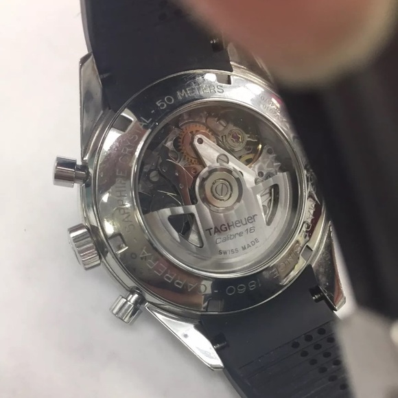 TAG HEUER CARRERA AUTOMATIC GENTS RUBBER  WATCH - Picture 5 of 5