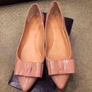 SOLD!! Nude pink J. Crew bow ballet flats 9.5