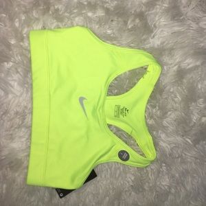 neon yellow Nike sports bra