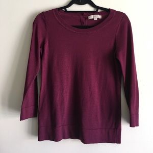 LOFT top with 3/4 length sleeves