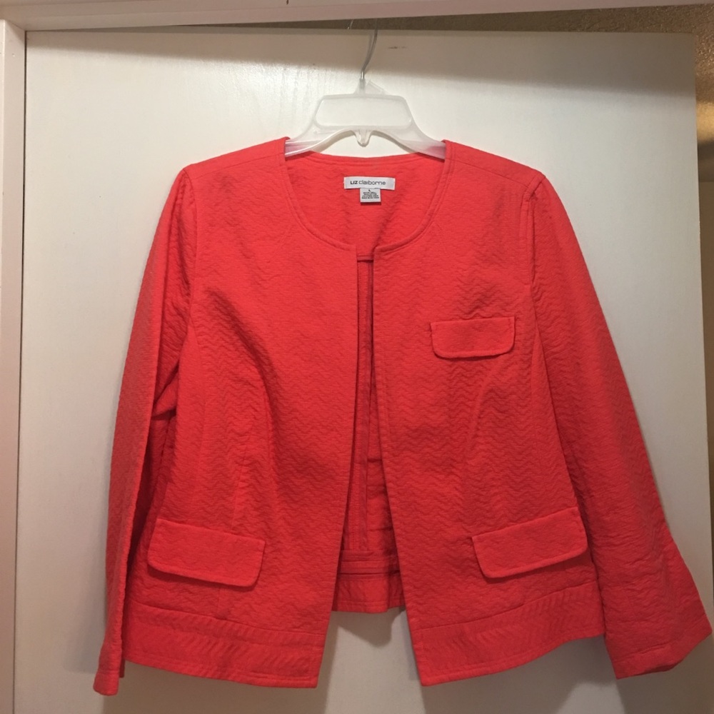 Liz Claiborne Coral Open Jacket L
