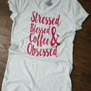 Glitter vinyl homemade shirts.