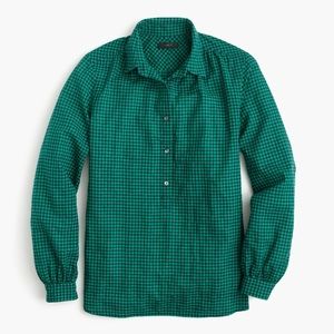 J.Crew Gathered popover shirt in two-tone gingham