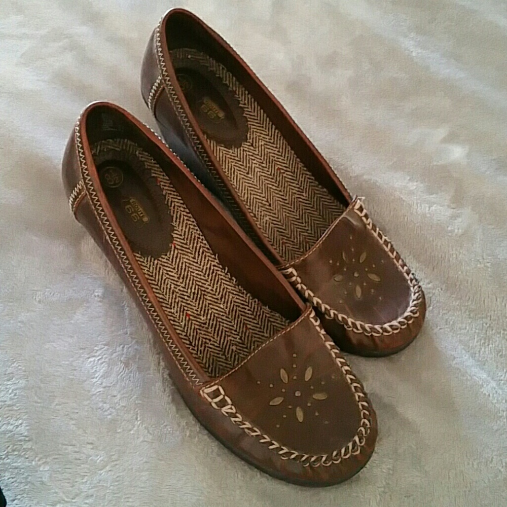 Brown Slip on Wedges