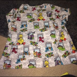 Sesame Street scrub top