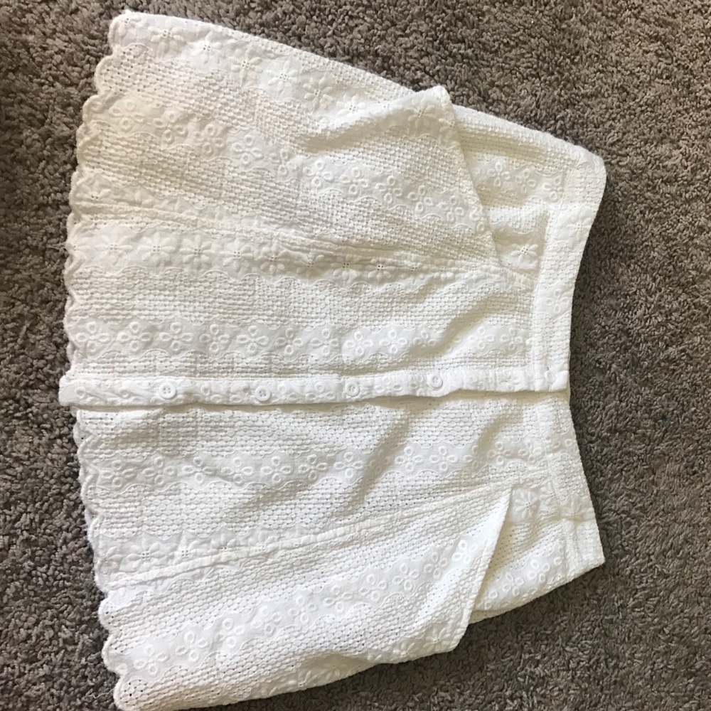 White lacy mini skirt