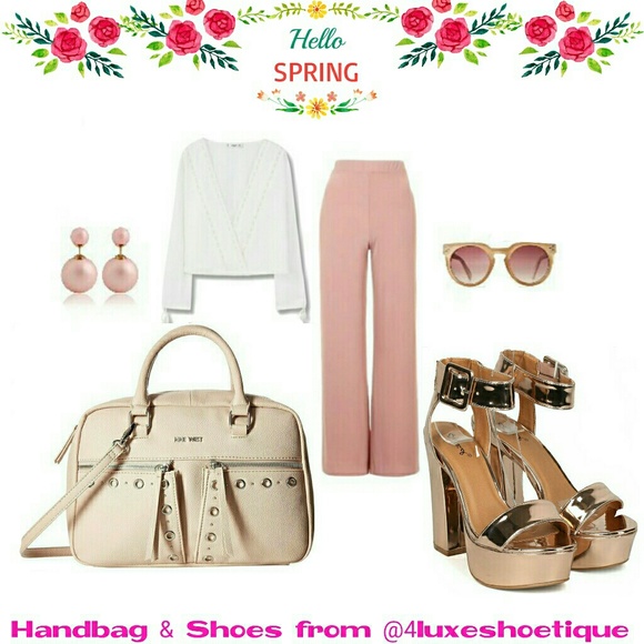 Pink Blush Color Nine West Handbag Purse - Picture 8 of 8