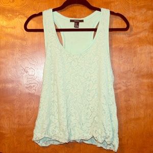 Forever 21 Mint Lace Tank Top