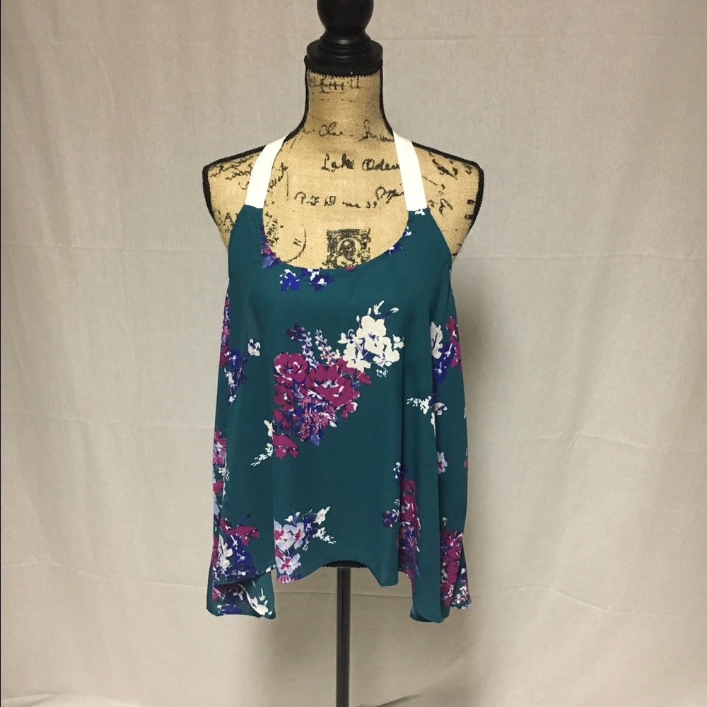 Eclair floral halter style top XL